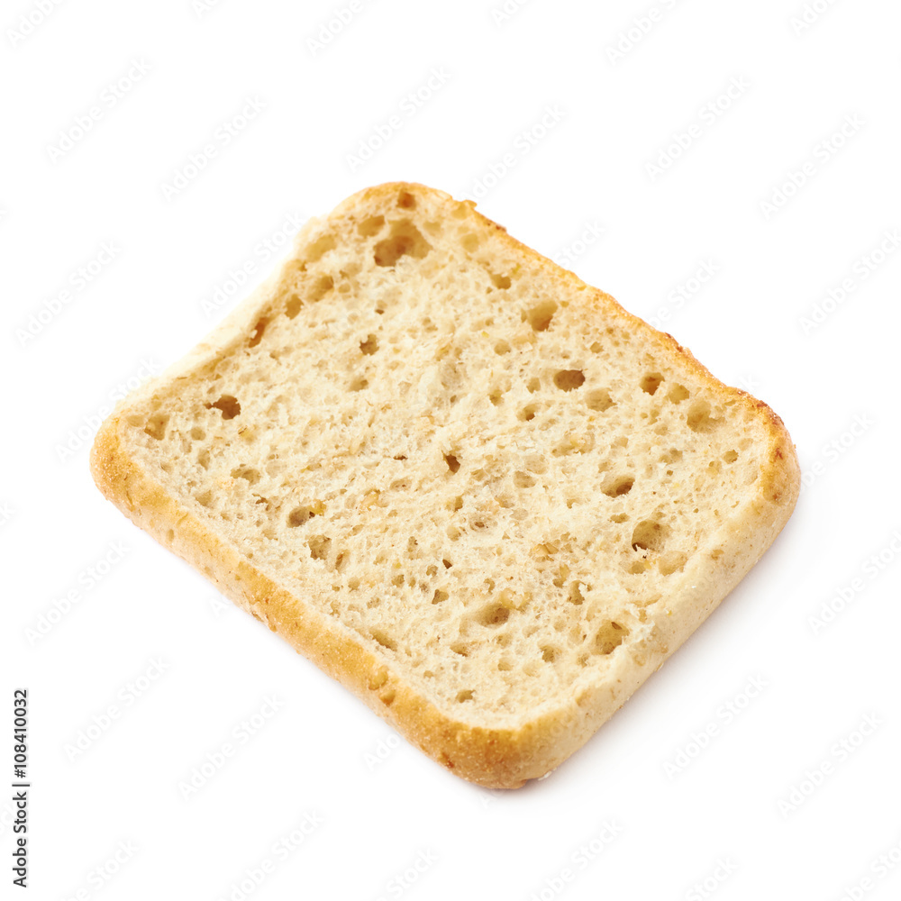 Single piece of bread bun isolated