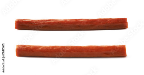 Meat sausage stick snack isolated
