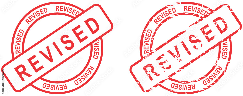 red stamp revised circle text isolated set in vector format Stock ...