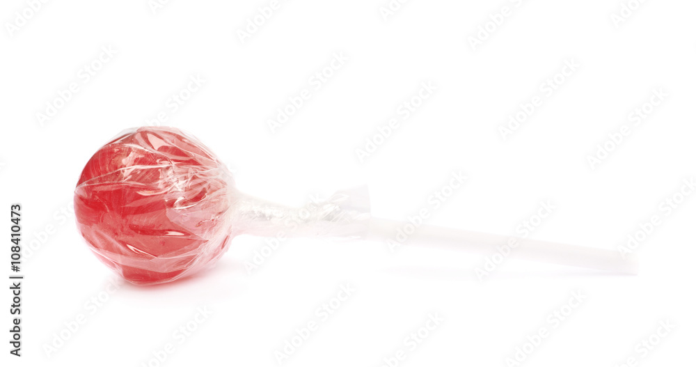 Red lollipop candy isolated Red lollipop candy isolated