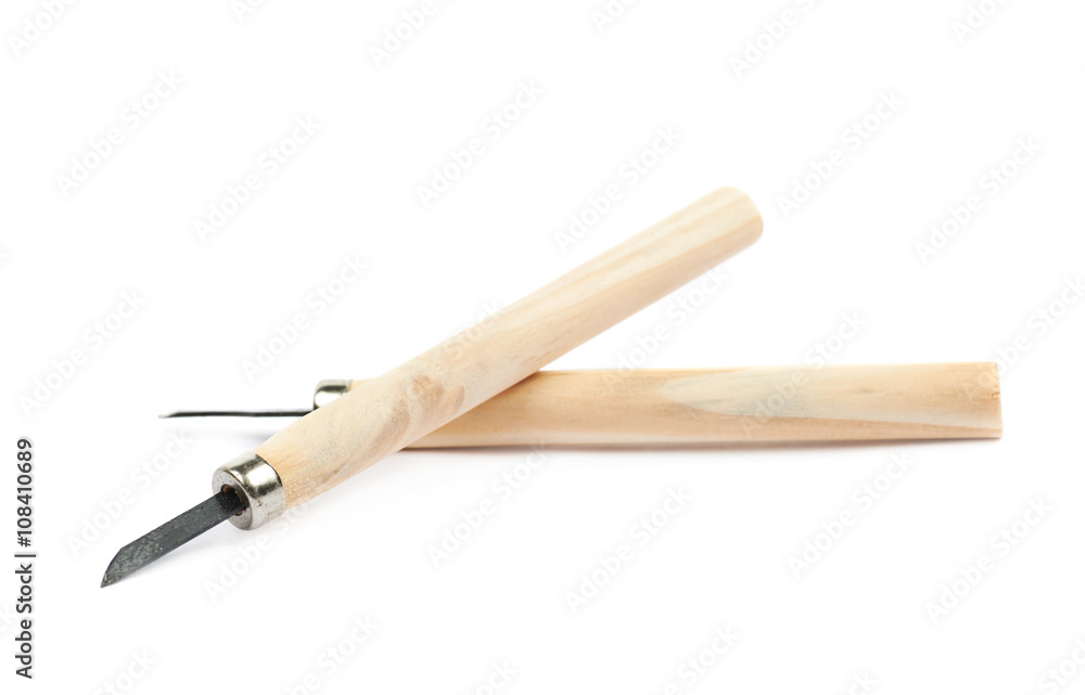 Naklejka premium Carving wood chisel composition