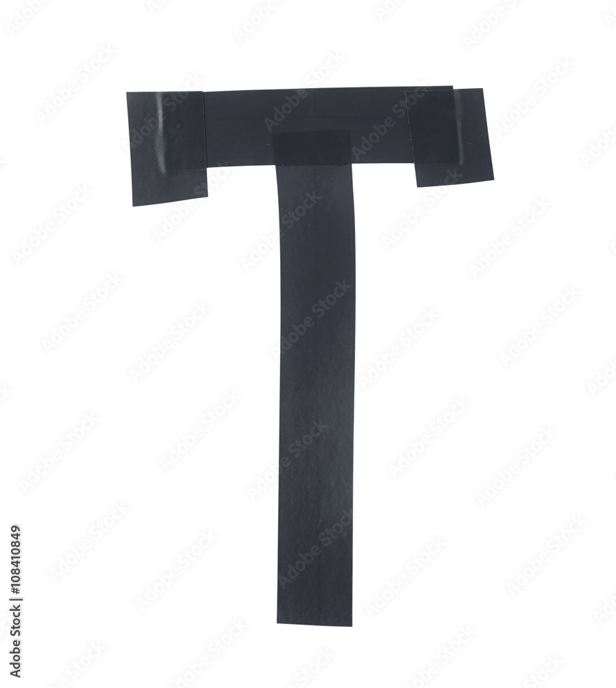 Letter T symbol made of insulating tape Letter T symbol made of insulating tape
