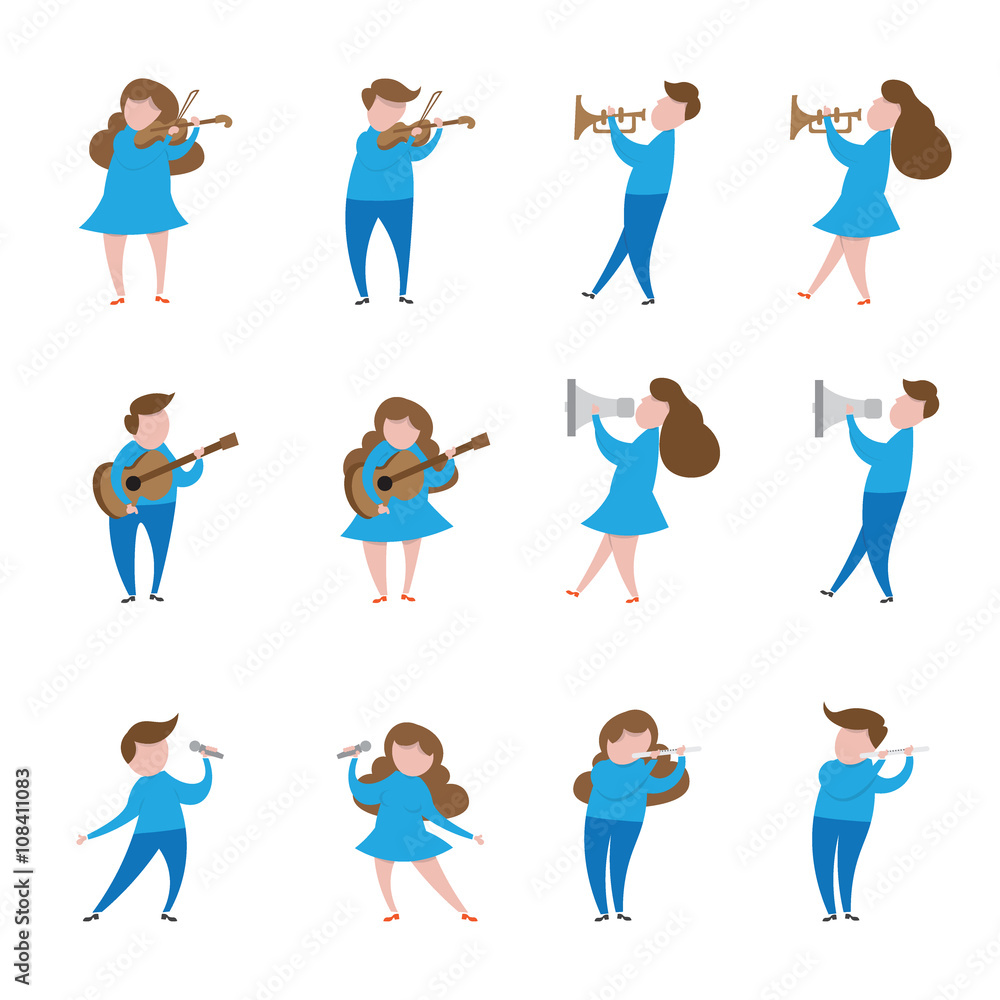 Musicians and instrument icons Musicians and instrument icons