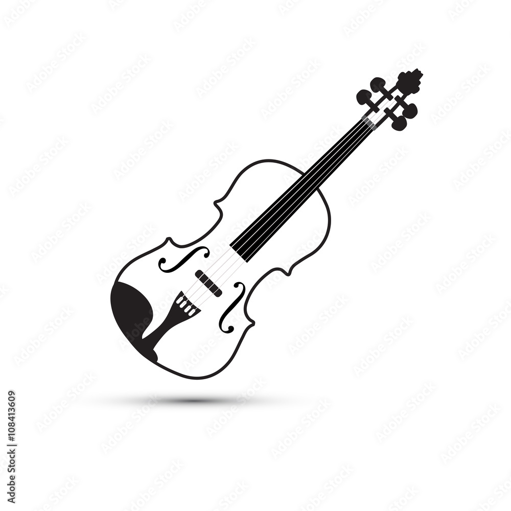 Obraz premium Violin on a white background, vector illustration