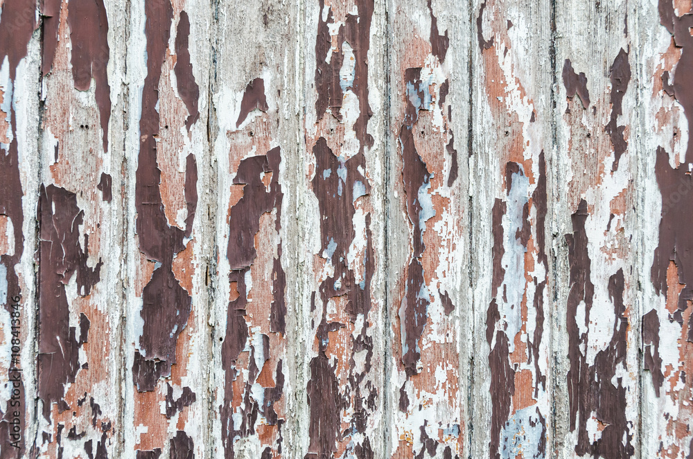 Obraz premium Weathered painted wood texture for use as background