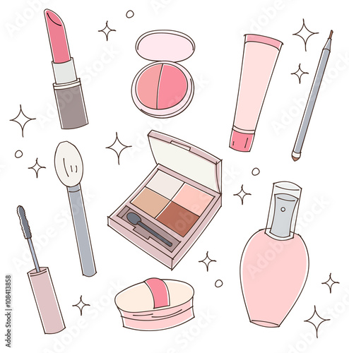 化粧品のイラストセット