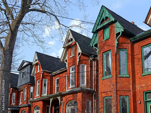 Victorian houses with gables