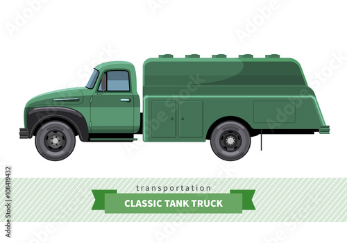 Classic tank truck side view