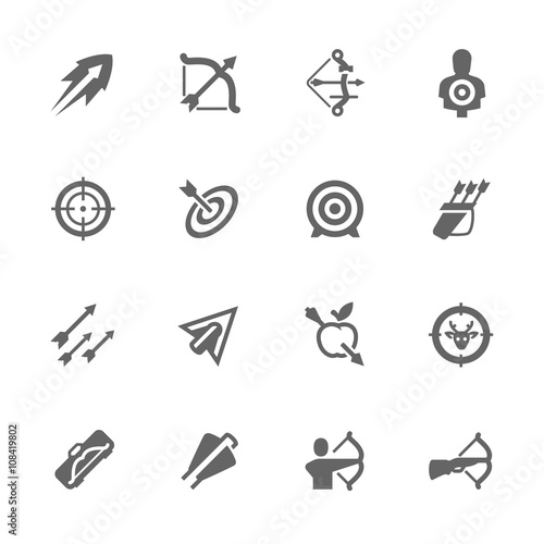 Simple Bows and arrows icons 