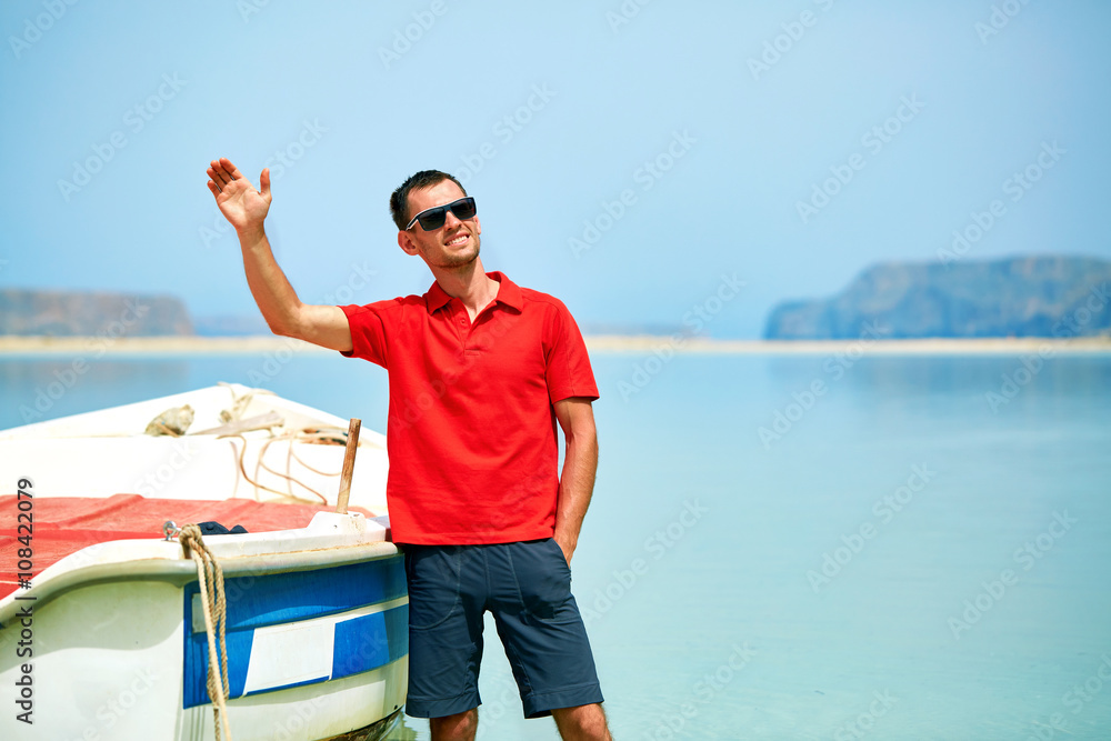 Fototapeta premium man in the sea