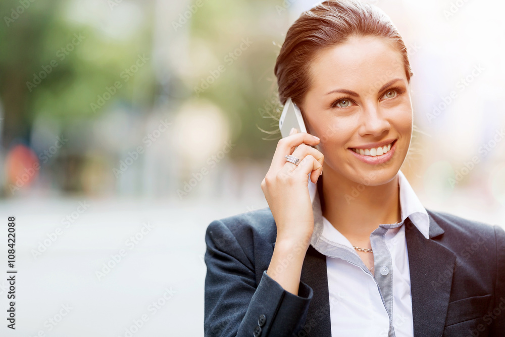 Portrait of business woman smiling outdoor Portrait of business woman smiling outdoor