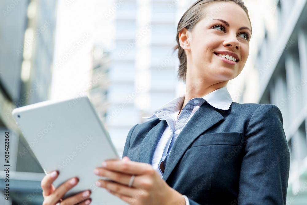 Portrait of business woman smiling outdoor Portrait of business woman smiling outdoor
