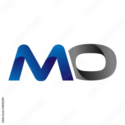 Modern Simple Initial Logo Vector Blue Grey Letters mo photo