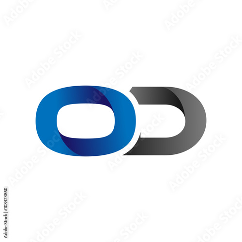 Modern Simple Initial Logo Vector Blue Grey Letters od