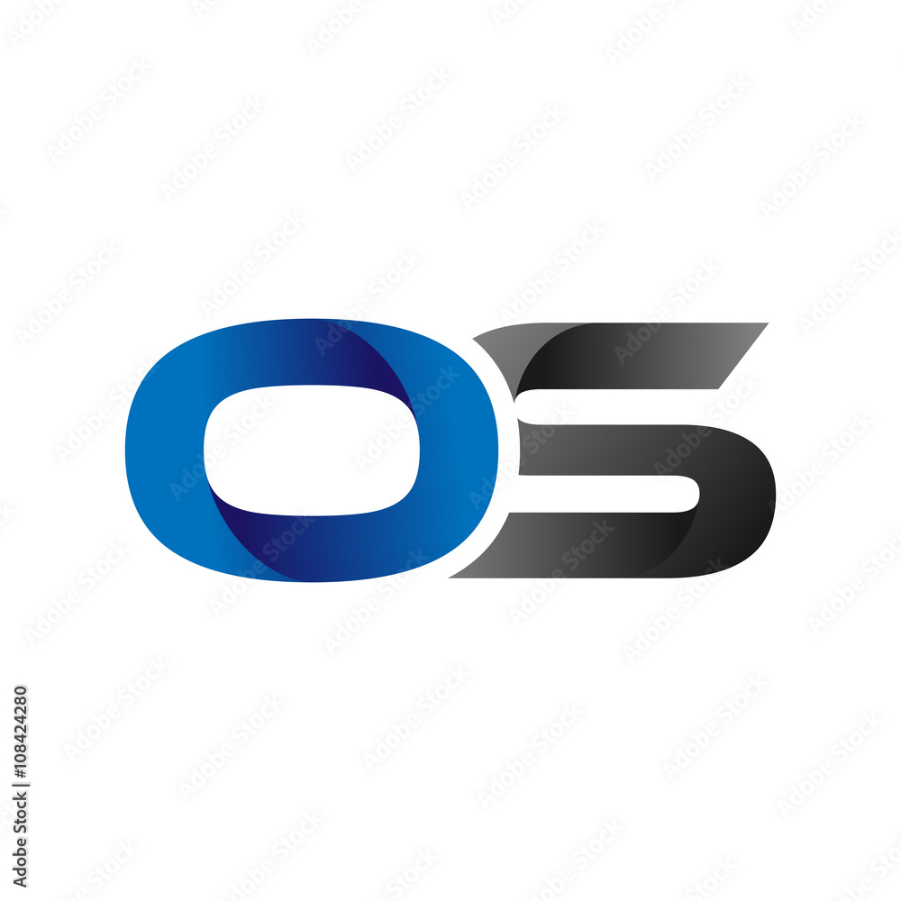 Modern Simple Initial Logo Vector Blue Grey Letters os Modern Simple Initial Logo Vector Blue Grey Letters os