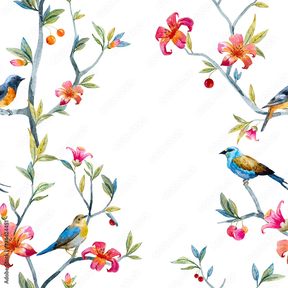 Fototapeta premium Watercolor floral pattern
