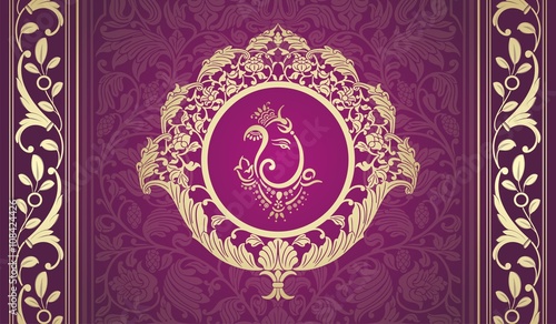Ganesha, wedding card, royal Rajasthan, India