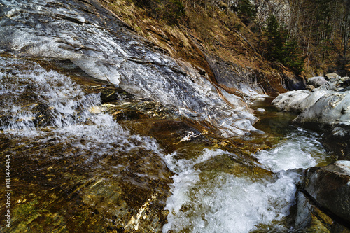 Landscape with Latoritei river in Romanian Carpathian mountains