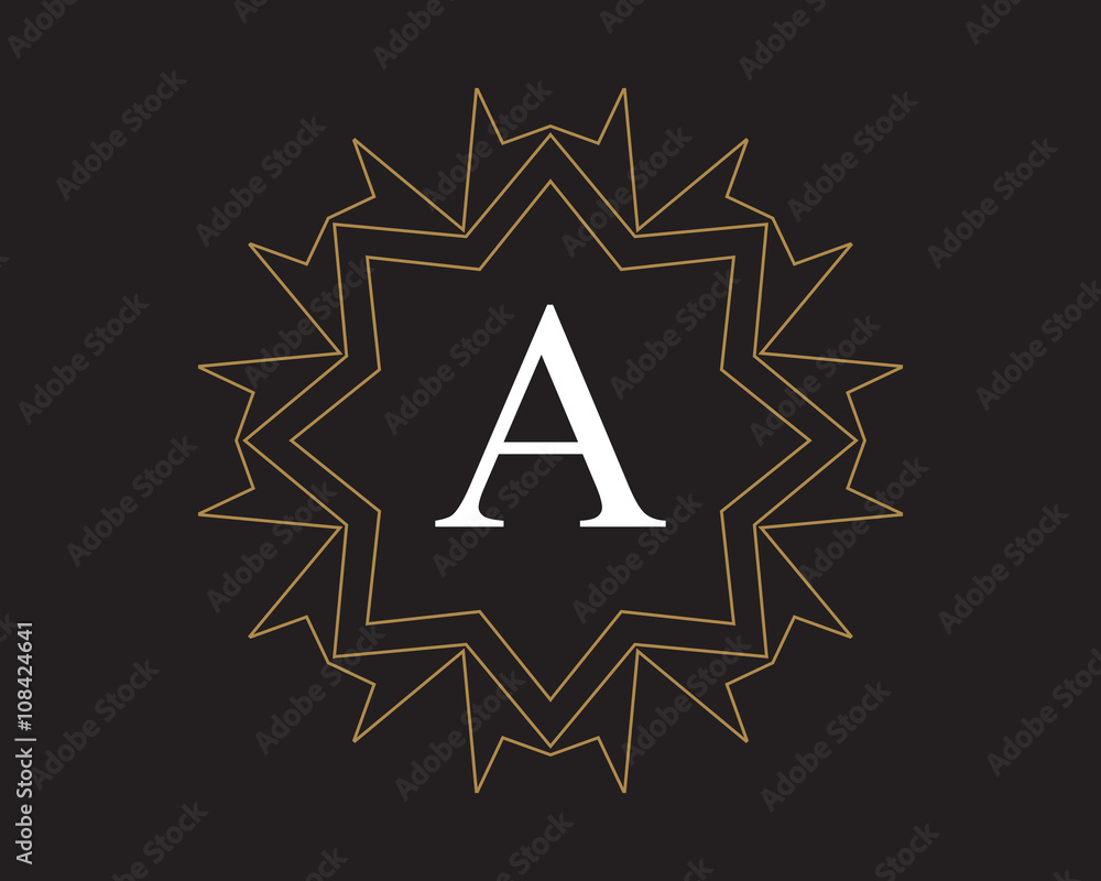 Obraz premium monogram vintage letter A logo