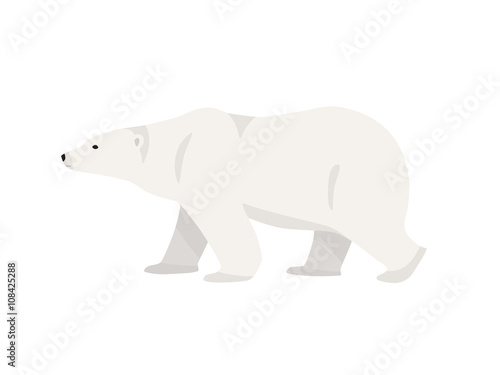 Polar bear hand drawn illustration  flat style
