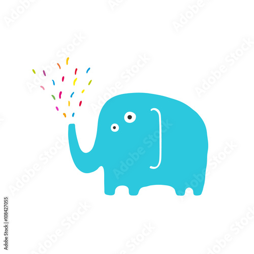 Isolated elephant throwing ...