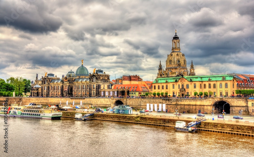 Dresden on bank of Elbe river photo