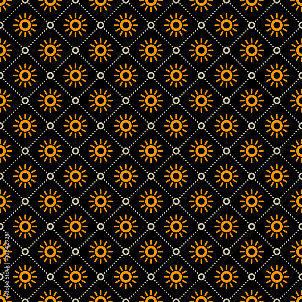 Line sun shapes seamless pattern Line sun shapes seamless pattern