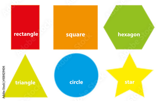 Learning set of basic geometric shapes for children / educational vectors illustration for kids on white background