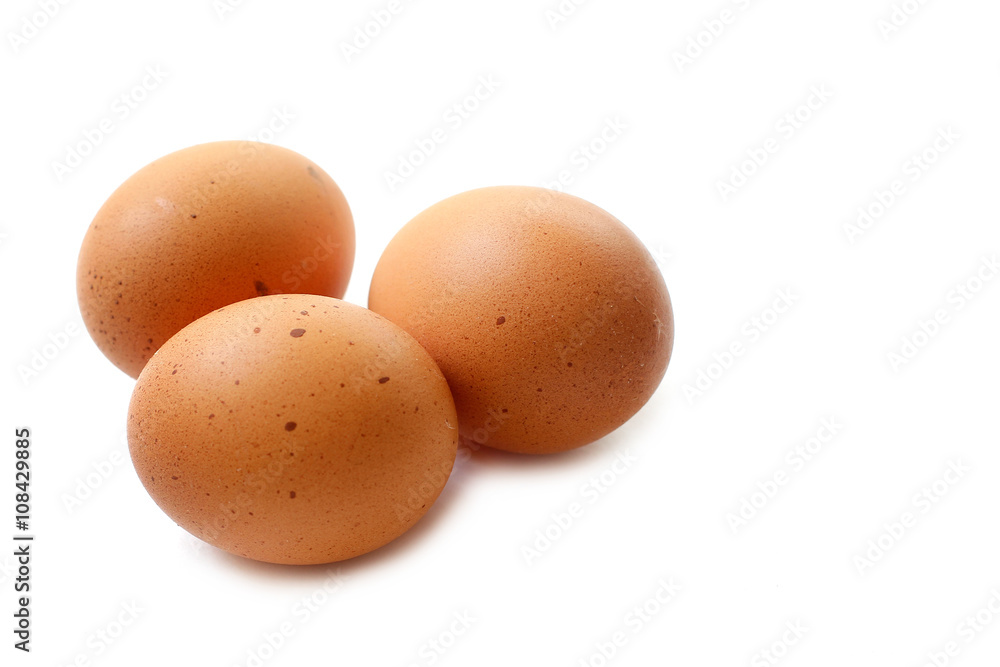 Chicken eggs closeup on white background
Chicken eggs closeup on white background