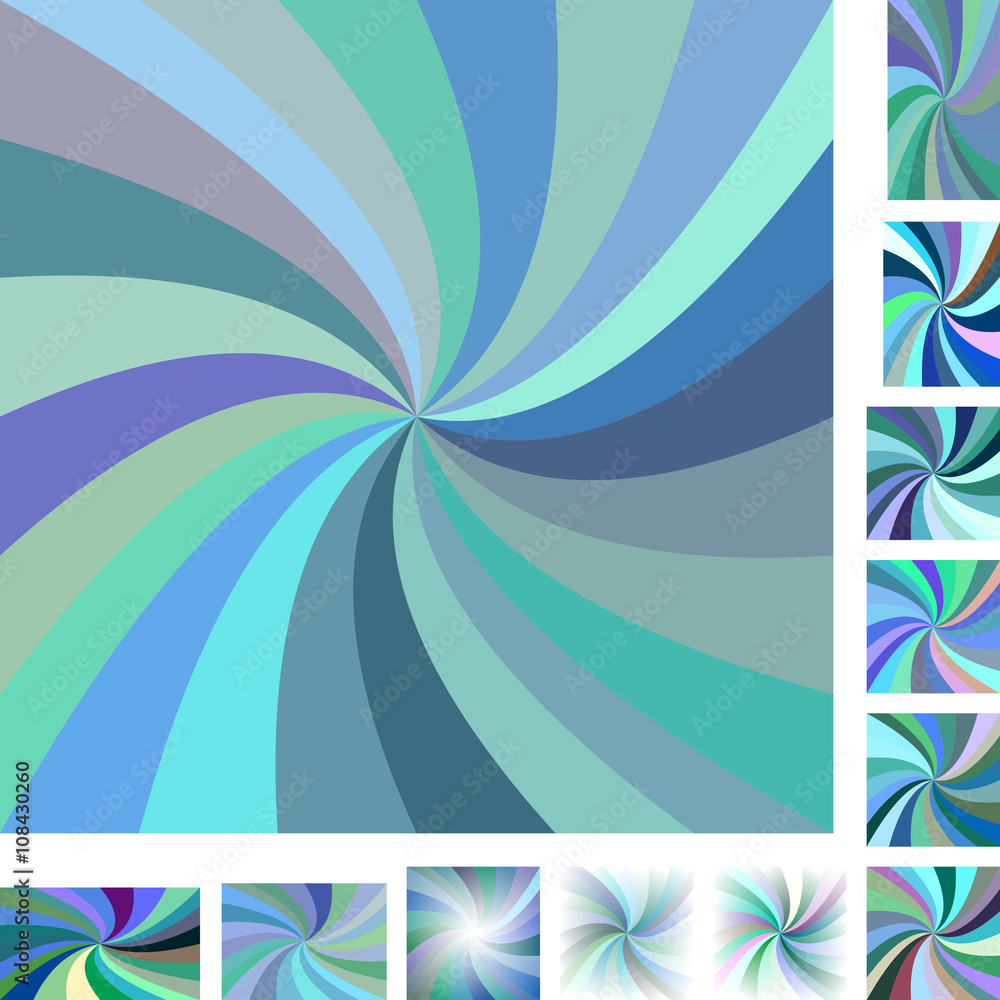 Colorful spiral background set Colorful spiral background set