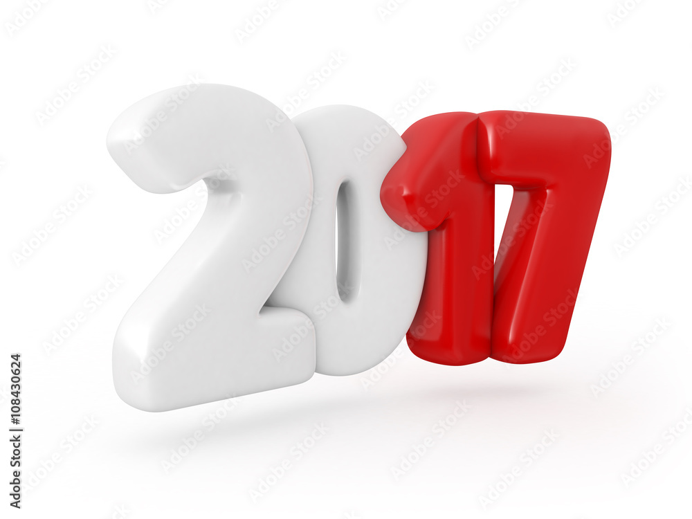 Year 2017 on white background. 3D illustration Year 2017 on white background. 3D illustration