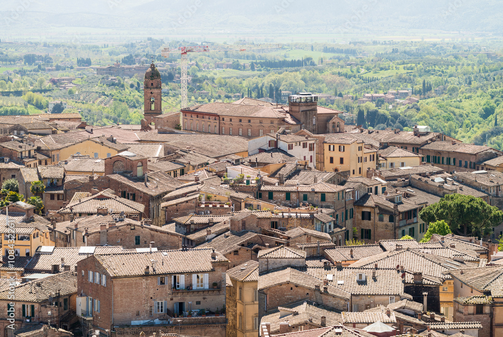 Siena, Tuscan town, Italy. Medieval architecture