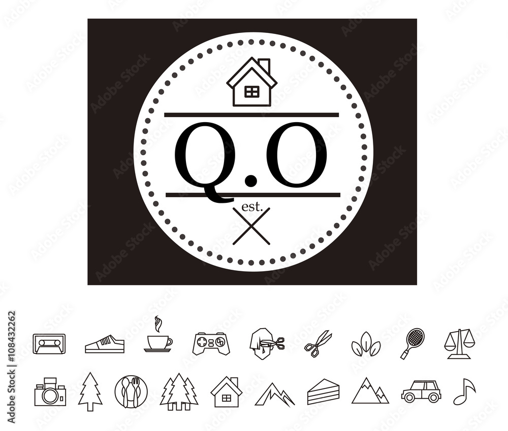 Naklejka premium QO Initial Logo for your startup venture