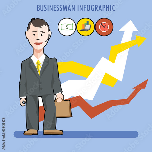 Business man presenting an infographic