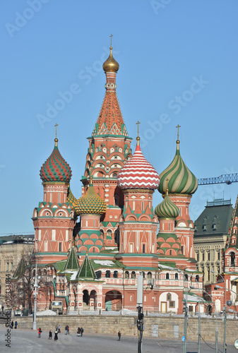St. Basil's Cathedral in Moscow. Pokrovsky Cathedral (St. Basil's Cathedral) on Red Square in Moscow.