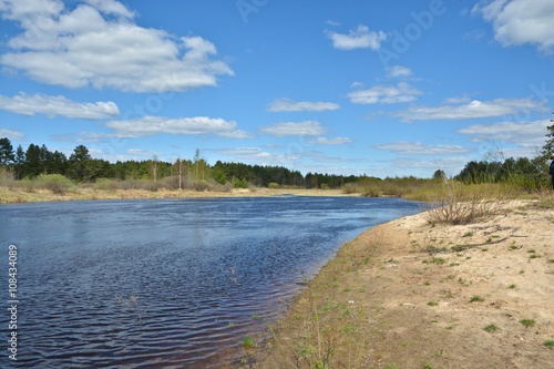 Scenic river in early spring.