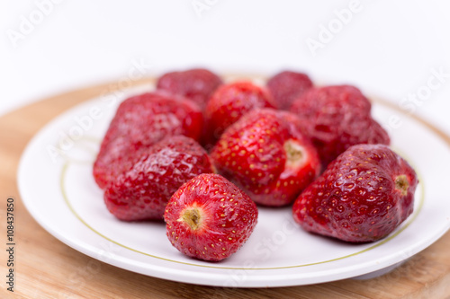 Fresh homemade strawberry on a plate