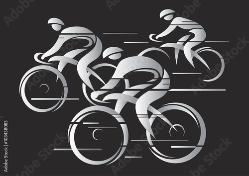 Cycling race.
Illustration of cycling race on the black background. Vector available.
