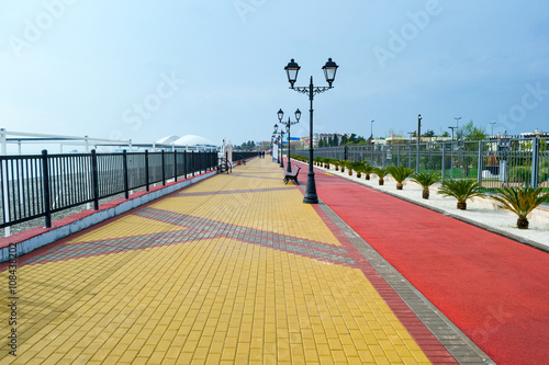 Sea embankment path poad, Sochi Russia Fototapeta