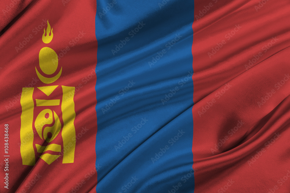 Naklejka premium Flag of Mongolia.