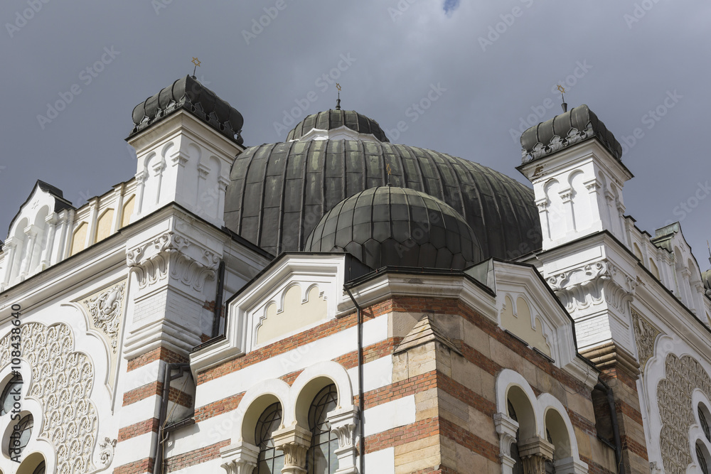 The Sofia Synagogue is the largest synagogue in Southeastern Europe, one of two functioning in Bulgaria on April 14 2016 in Sofia Bulgaria