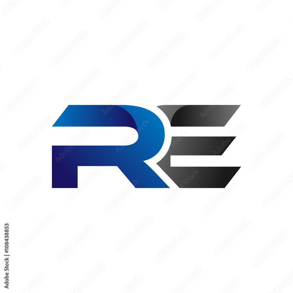 Modern Simple Initial Logo Vector Blue Grey Letters re Modern Simple Initial Logo Vector Blue Grey Letters re