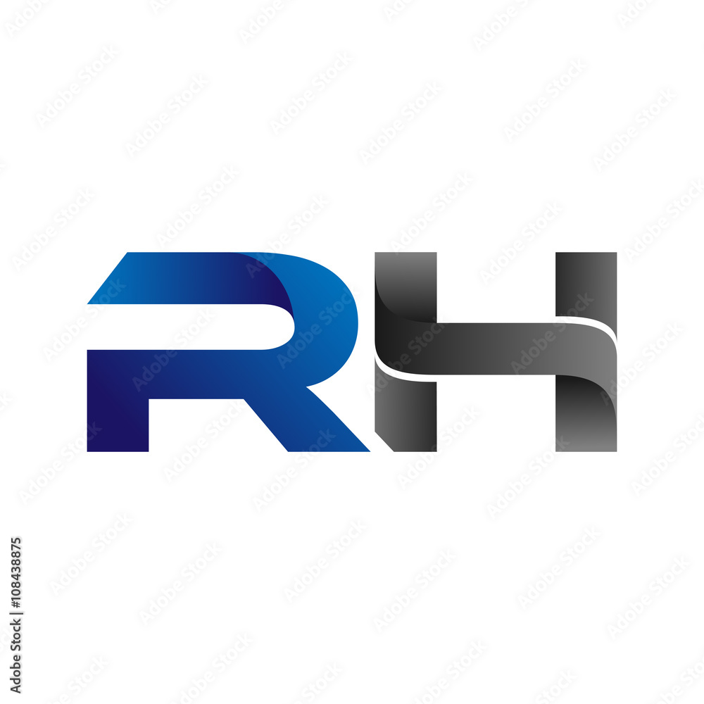 Modern Simple Initial Logo Vector Blue Grey Letters rh Modern Simple Initial Logo Vector Blue Grey Letters rh