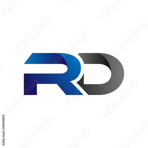 Modern Simple Initial Logo Vector Blue Grey Letters rd