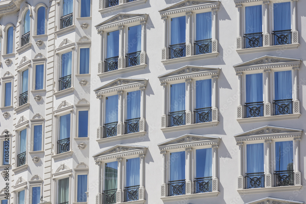 Part of a modern building facade and architectural design in ret Part of a modern building facade and architectural design in ret