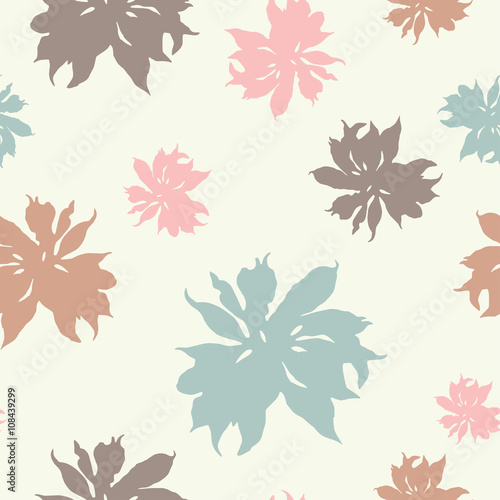 Seamless vector background with decorative flowers. Print. Cloth design, wallpaper.