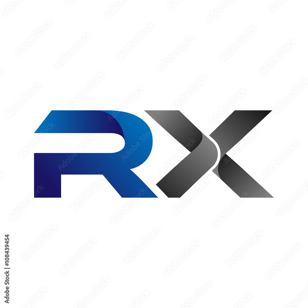 Modern Simple Initial Logo Vector Blue Grey Letters rx Modern Simple Initial Logo Vector Blue Grey Letters rx