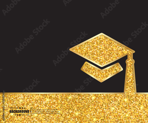 Creative vector academic cap. Art illustration template background. For presentation, layout, brochure, logo, page, print, banner, poster, cover, booklet, business infographic, wallpaper, sign, flyer