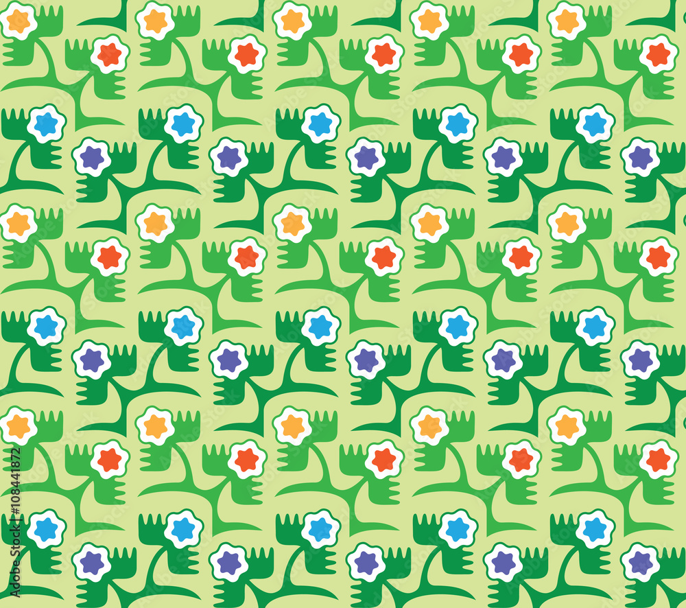 Vector seamless pattern of flowers Vector seamless pattern of flowers