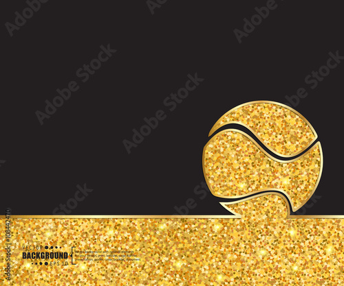 Creative vector tennis ball. Art illustration template background. For presentation, layout, brochure, logo, page, print, banner, poster, cover, booklet, business infographic, wallpaper, sign, flyer.